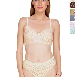 Liigne Women Pack Of 6 Everyday Printed Padded Bra Pure Cotton Lingerie Set-picture-37