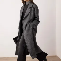 Trendyol Women Double Breasted Notched Collar Overcoat-image-37