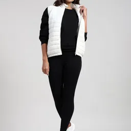 Van Heusen Women Solid Sleeveless Functional Pocket Puffer Jacket-picture-23