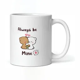 Mr UVD White & Brown Cartoon Characters Printed Ceramic Glossy Mugs 325 ml-picture-25