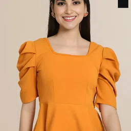 Mast & Harbour Women Solid Puff Sleeve Regular Top Pack of 2-picture-30
