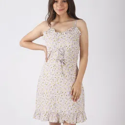 DressBerry Floral Print Off-Shoulder A-Line Dress-image-13