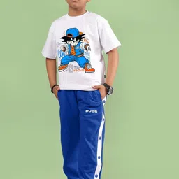 WEARDUDS Kids Pure Cotton Printed T-shirt And Joggers-image-13