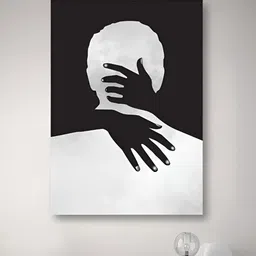 nestroots Black & White Behind the Veil Canvas Framed Painting Wall Art-picture-34