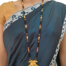 swaroop designer Bridal Big Pendal Long Mangalsutra 110-picture-10