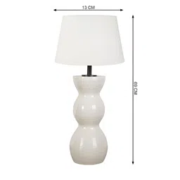 IAAH Off White Ceramic Frusturical Shaped Table Lamp image 2