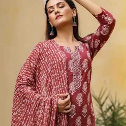 KALINI Women Ethnic Motifs Printed Kurta with Trousers & Dupatta-picture-18