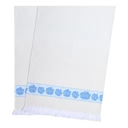 Saral Home Blue & White 2 Piece Printed Cotton 400 GSM Towel Set-image-90