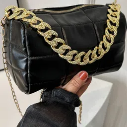 CORSICA Black Checked PU Sling Bag-image-83