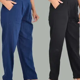SVKETAIL Women Pack Of 2 Cotton Mid-Rise Trouser image 3