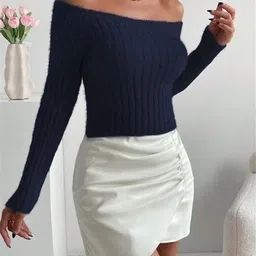 StyleCast Ribbed Off-Shoulder Pullover image 2