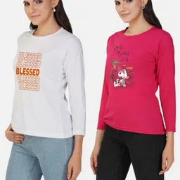 Metronaut Women 2 Printed Bio Finish Applique T-shirt image 3