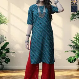 HERE&NOW Pack of-3 Women Ethnic Motifs Printed Crepe Kurta-picture-38