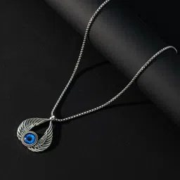 KRENOZ Men Silver-Plated Pendant With Chain-picture-15