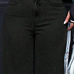 Crazeis Basics by Glossia Women Comfort Straight Fit High-Rise Cotton Stretchable Jeans image 2