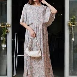 True Shape Embellished Cape Sleeve Maternity Maxi Dress-picture-36