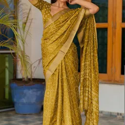 KALINI Bandhani Zari Silk Blend Bandhani Saree-picture-25