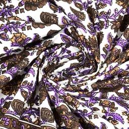 CLOTHOLOGY White & Peach-Coloured Floral 180 TC King Bedsheet with 2 Pillow Covers image 5