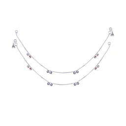 VIVASTRI Silver Rhodium-Plated Anklet image 3