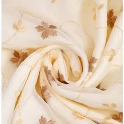 Aura Cream 2 Pieces Floral Black Out Window Curtain image 3