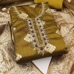 HERE&NOW Embellished Unstitched Dress Material-picture-23
