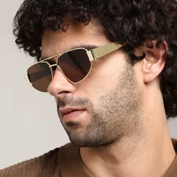 French Accent Men Shield Sunglasses with Polarised Lens image 2