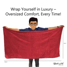 Black gold Unisex Red Towel Set image 4
