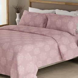 Boutique Living India Pink & White Floral 200 TC King Bedsheet with 2 Pillow Covers-picture-15