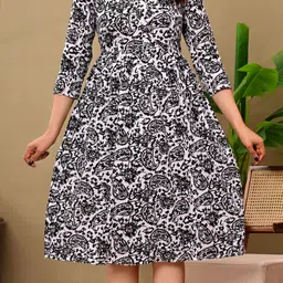 preetiprints Floral Print Cotton Rayon Stitched Flared/A-line Gown-picture-33