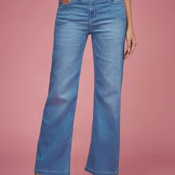 Miss Chase Women Wide Leg Light Fade Stretchable Jeans-image-36