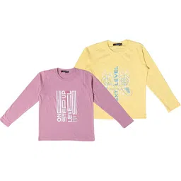 NeuVin Kids Pack of 2 Typography Printed Round Neck T-shirts-picture-39