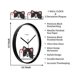 RANDOM Black Silent Clock Round Battery Analogue Wall Clock image 2