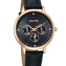 Sonata Women Embellished Dial & Leather Bracelet Style Straps Analogue Watch 87111WL01-picture-28