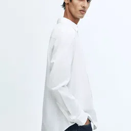 H&M Men Regular Fit Linen Cotton Shirt image 4