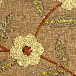 MONKDECOR Brown Set of 2 Floral Linen Square Cushion Covers image 5