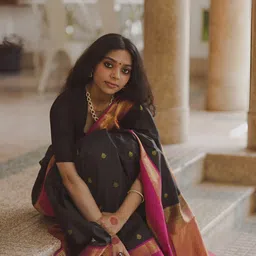 CANIZZARO Ethnic Motifs Woven Design Zari Banarasi Saree image 4