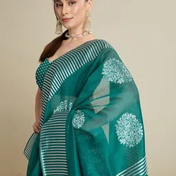 KALINI Woven Design Zari Saree With Blouse Piece image 2