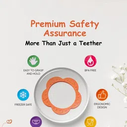 Adore Floral Silicon Teether - Orange Colored image 5