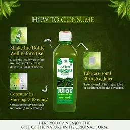 Axiom Bhringraj Juice|Helpful In Control Hair Fall | Useful in Hair Growth -500ml image 3