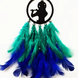 COLOR SPLASH Set Of 2 Thread Rakhis With Good Vibes & Krishna Dream Catcher & Roli image 4