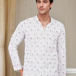 Anouk Rustic Men Pure Cotton Mandarin Collar Thread Work Kurta-picture-7