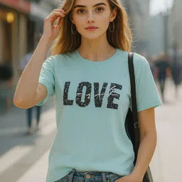 Moda Rapido Women Typography Printed T-shirt image 2