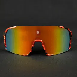 HASHTAG EYEWEAR Unisex Green Lens & Red Sports Sunglasses with-picture-14