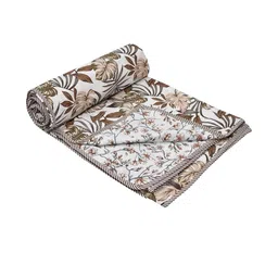 Anadhika Brown Floral AC Room Single Bed Dohar-picture-5