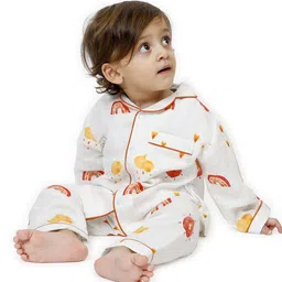 Snuggly Spaces Kids Rainbows & Rain Printed Night suit image 5