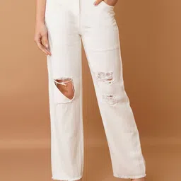 Chemistry Women Mid-Rise Straight Fit Highly Distressed Cotton Jeans-image-15