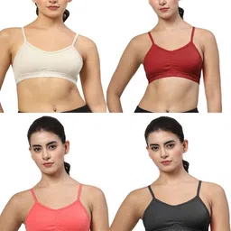 LILY Tropsyliad Pack Of 4 Full Coverage Seamless Non Padded Sports Bra image 2