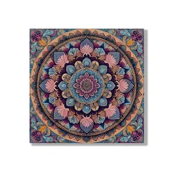 nestroots Pink & Blue 5 Pieces Mandala Printed Canvas Wall Art image 3