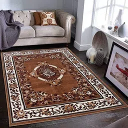 Samjeeda Handloom carpets Black Geometric Anti-Skid Polyester Carpet-image-47