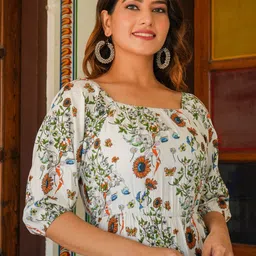 KALINI Floral Print Fit & Flare Midi Dress image 4